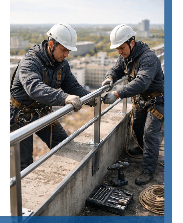 Монтаж перил на высоте в Назрани от 2568 р. | ВЫСОТНИК-Нзр