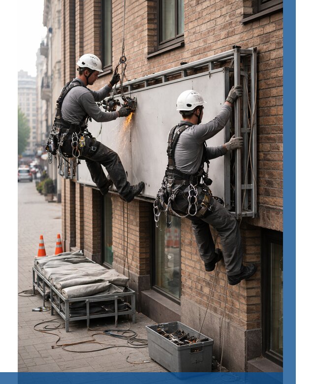 Демонтаж рекламной вывески в Назрани от 6677 р. | ВЫСОТНИК-Нзр