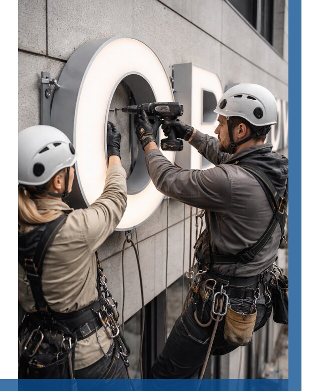 Монтаж световых букв в Назрани от 3082 р. под ключ ВЫСОТНИК-Нзр