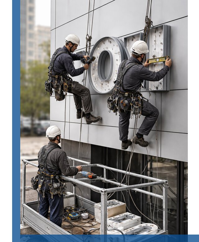 Профессиональный монтаж световых букв в Назрани под ключ