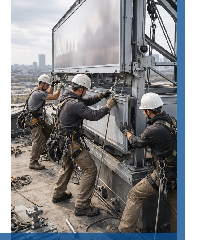 Монтаж крышной рекламной конструкции в Назрани от 61632 р.|ВЫСОТНИК-Нзр