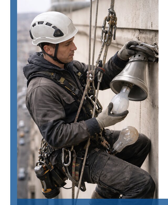 Замена ламп на высоте в Назрани профессионально и быстро