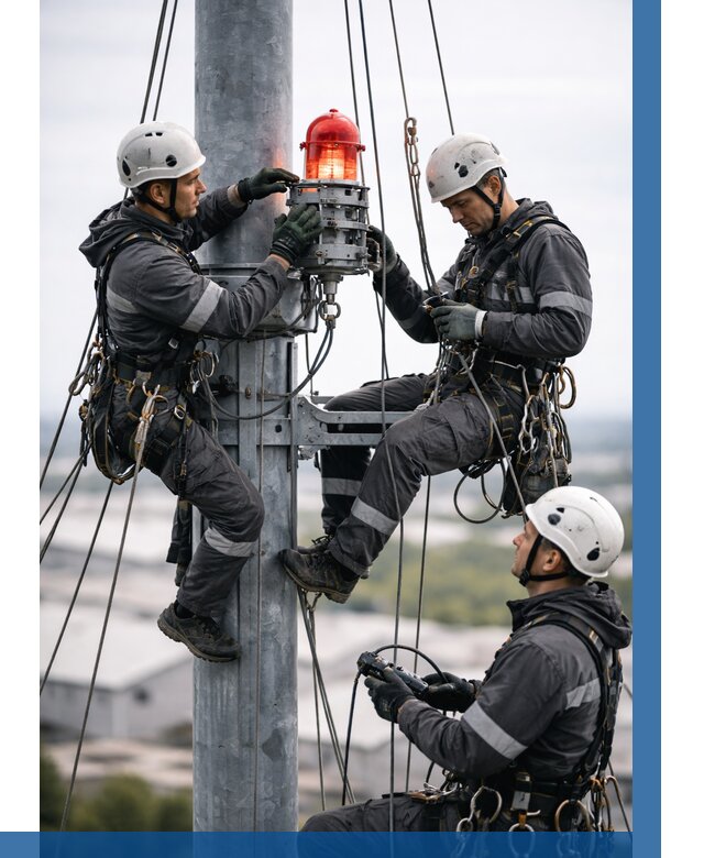 Монтаж заградительных огней в Назрани от 8731 р. | ВЫСОТНИК-Нзр