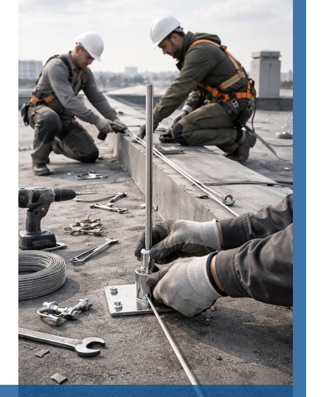 Монтаж молниезащиты на кровле в Назрани цена от 25680 р. | ВЫСОТНИК-Нзр