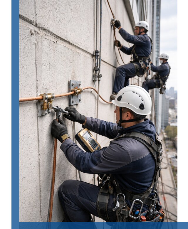 Монтаж системы заземления здания и молниезащиты в Назрани