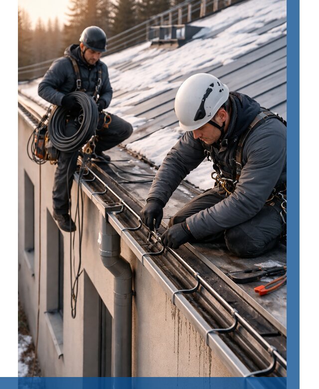 Монтаж греющего кабеля на кровле в Назрани от 462 р. | ВЫСОТНИК-Нзр
