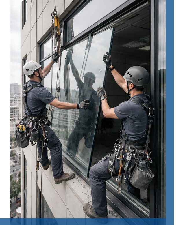 Замена стеклопакетов на высоте в Назрани от 5650 р. | ВЫСОТНИК-Нзр