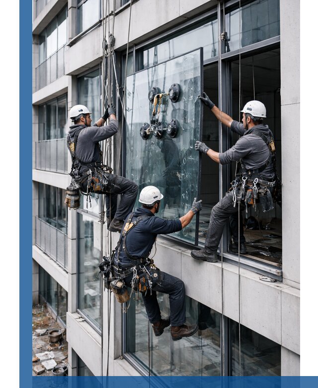 Фасадное остекление и монтаж витражей зданий в Назрани под ключ