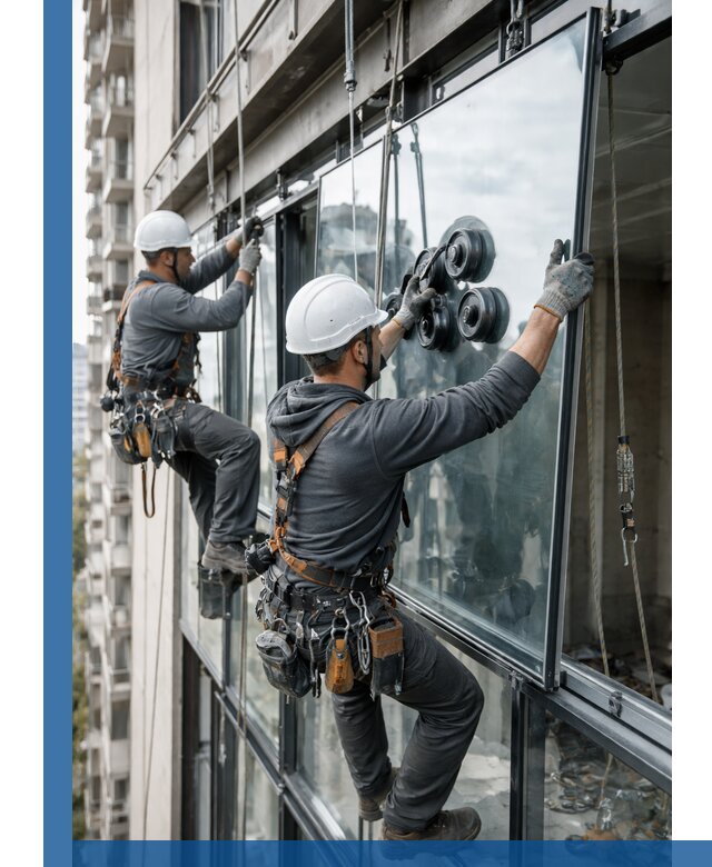 Витражное остекление фасадов и лоджий в Назрани под ключ