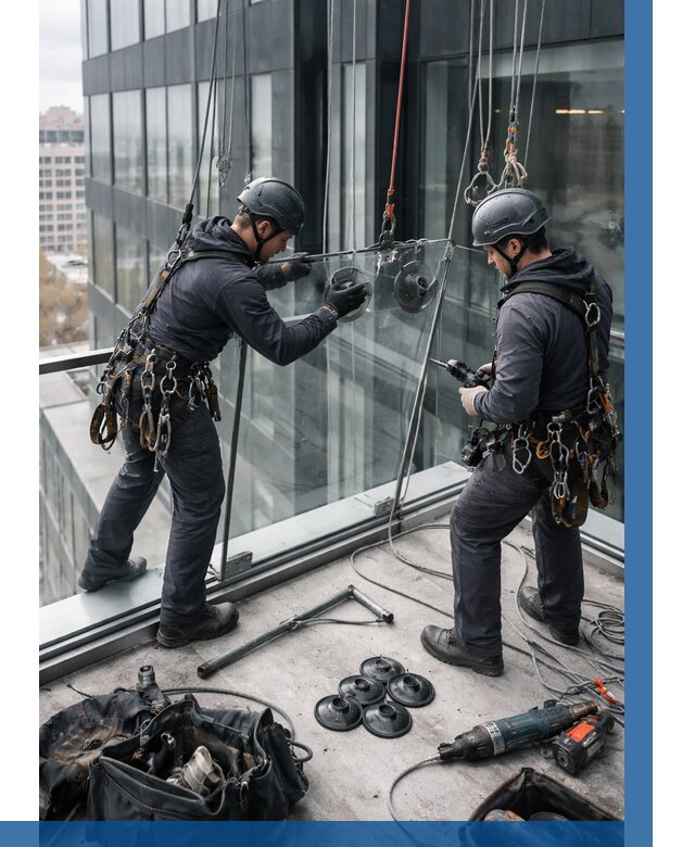 Монтаж стеклянных ограждений в Назрани от 2568 р. | ВЫСОТНИК-Нзр