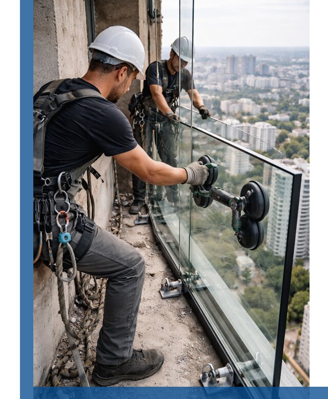 Монтаж стеклянных ограждений под ключ с гарантией в Назрани