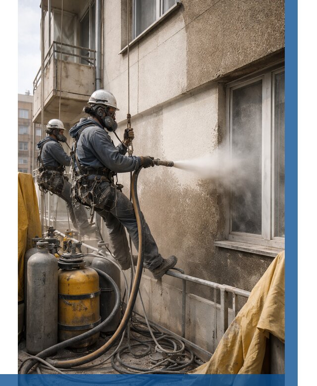 Пескоструйная очистка фасада в Назрани от 668 р. | ВЫСОТНИК-Нзр