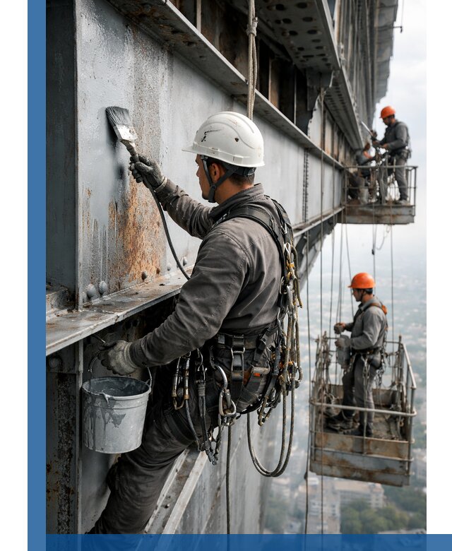 Покраска металлоконструкций на высоте в Назрани профессионально