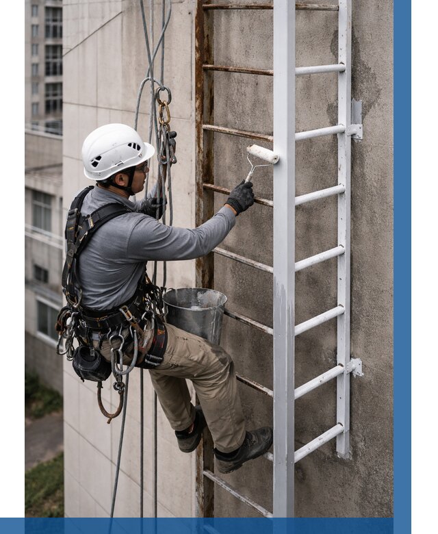 Покраска пожарных лестниц в Назрани от 4622 р. | ВЫСОТНИК-Нзр