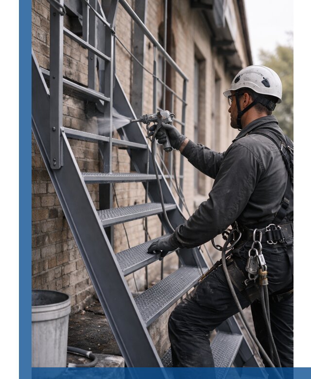 Покраска и антикоррозионная защита пожарных лестниц в Назрани