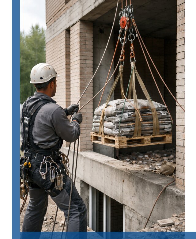Подъем материалов на этаж веревками в Назрани оперативно
