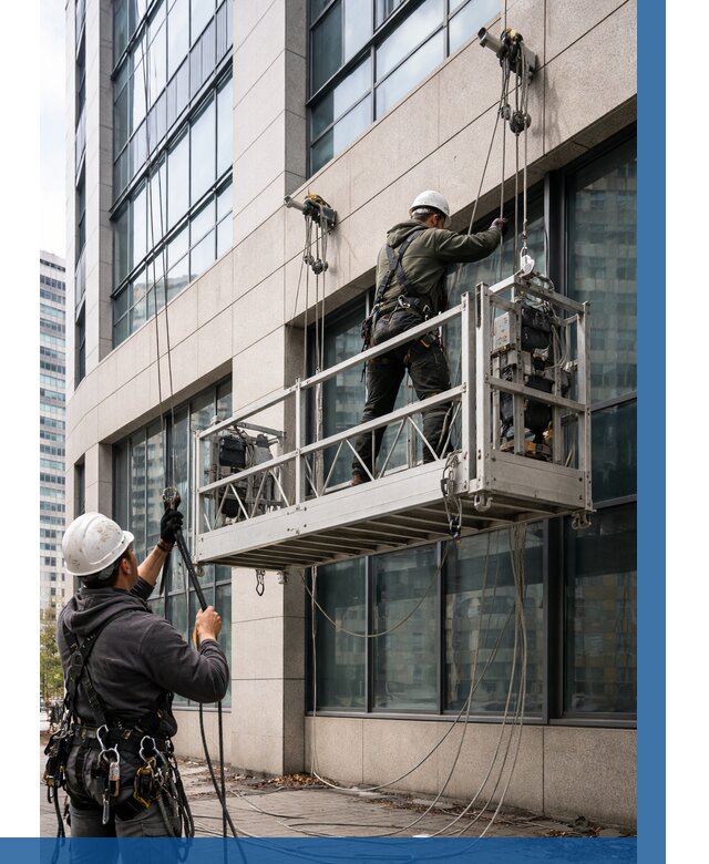 Монтаж и подъем фасадной люльки в Назрани от 12326 р. | ВЫСОТНИК-Нзр