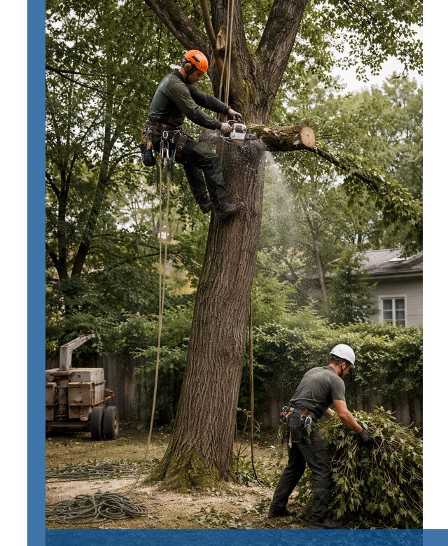 Кронирование деревьев в Назрани, безопасная высотная обрезка
