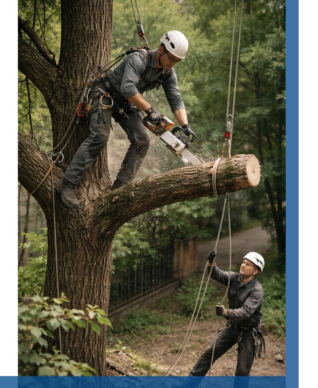 Спил деревьев альпинистами в Назрани от 8218 р. | ВЫСОТНИК-Нзр