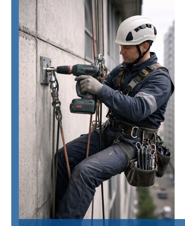 Установка анкерных точек для высотных работ в Назрани