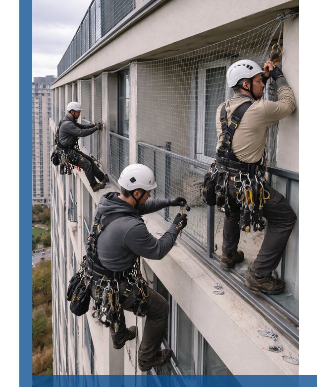 Профессиональный монтаж защитной сетки от птиц в Назрани